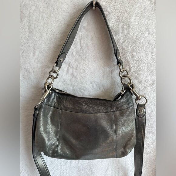 Coach Metallic Silver Poppy 2-Way Bag - Picture 7 of 11